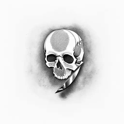 Skull And Knife In Head