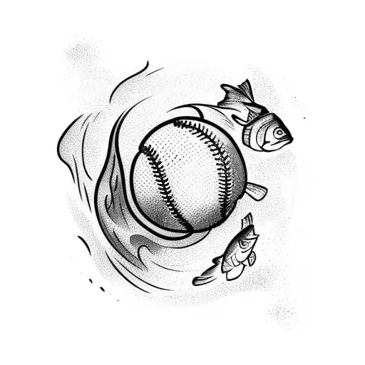A Baseball Glove Catching A Fish Instead Of A Ball