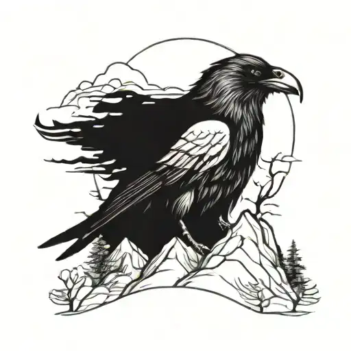 Crow On A Mountain Of Skull