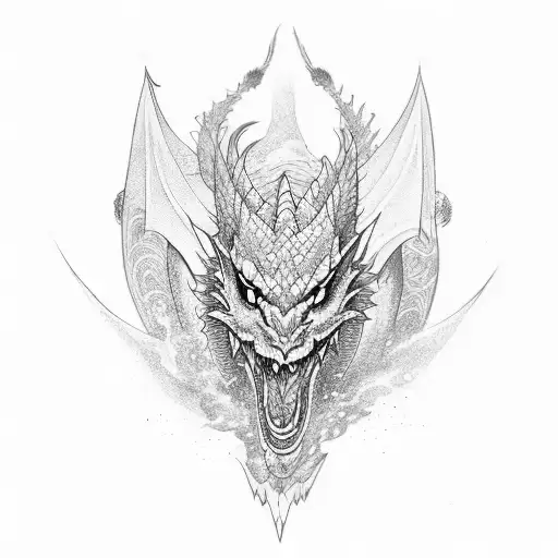 Dragon In Motion Surrounded By Energetic Lines