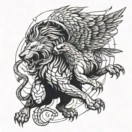 A Lion And Eagle Battling It Out On A Graffiti-covered New York Street