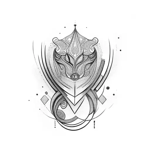 Black Neck Tattoo Lines Abstract