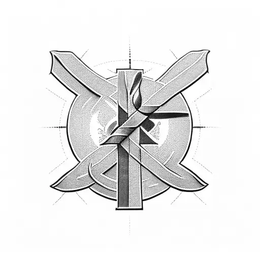 Christian Cross With Olive Branch