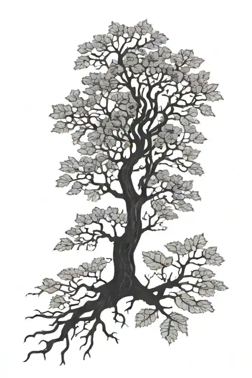 Dead Poison Oak Tree With Shadows Projected With No Leaves