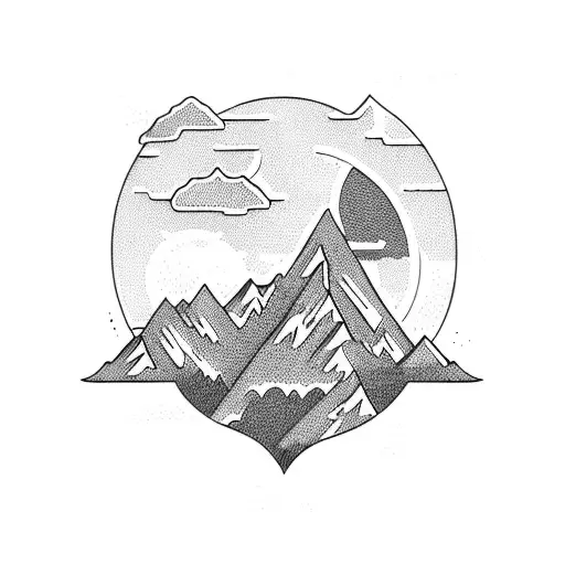 Majestic Mountain Range With A Hidden Waterfall