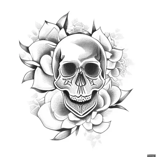 Skull And Flowers And Snakes