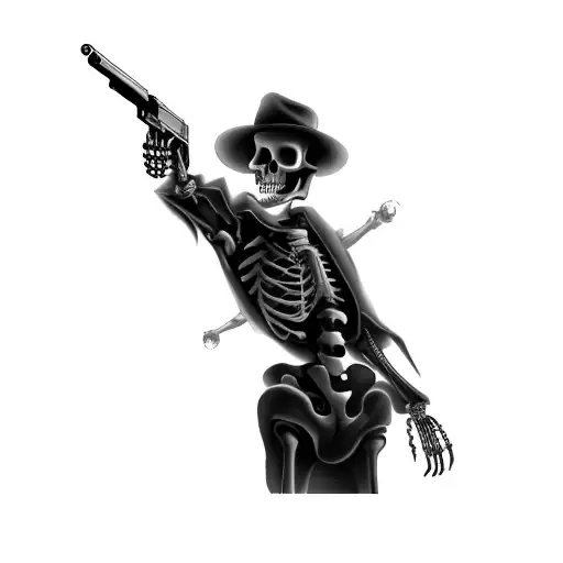A Skeleton With A Gun