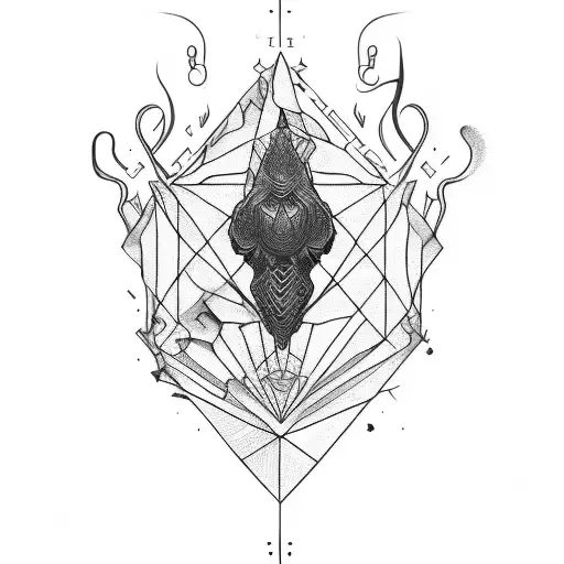 Black Neck Tattoo Lines Abstract