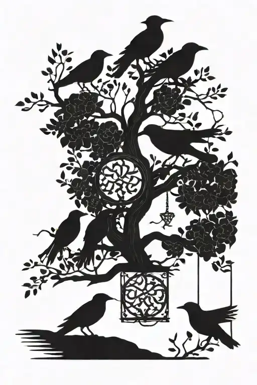 Tree Of Life Three Crows Perched