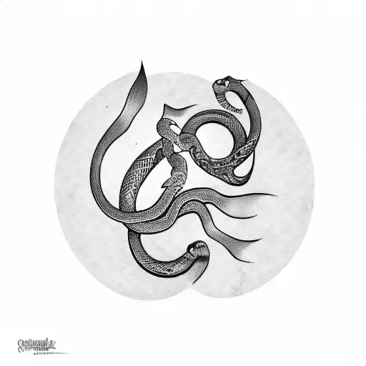 Greek Scale With Snake Scrawling Up It