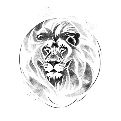 Martial Arts Silhouette Blended With A Lion