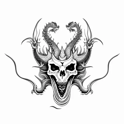 Mandal With Dragon Skull