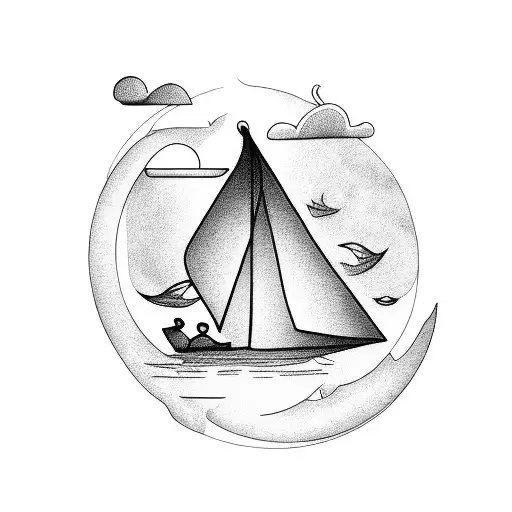 A Paper Boat In Moon