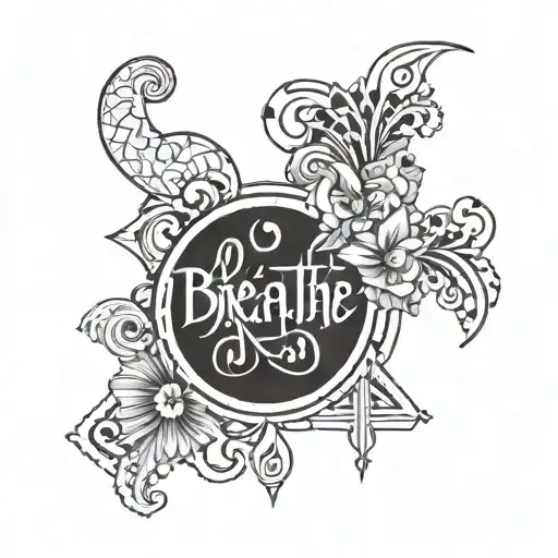 A Geometric Design Incorporating The Word 'Breathe' In A Stylized Font