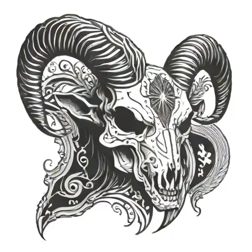 Symmetric Goat Head Skull