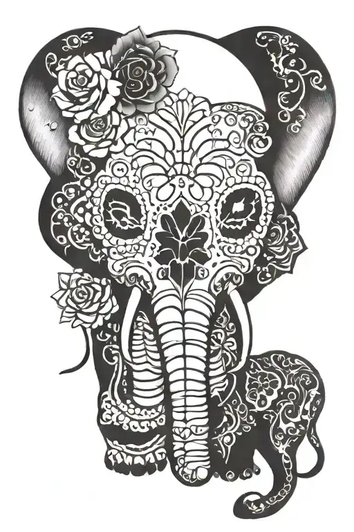 Mexican Sugar Skull Elephant