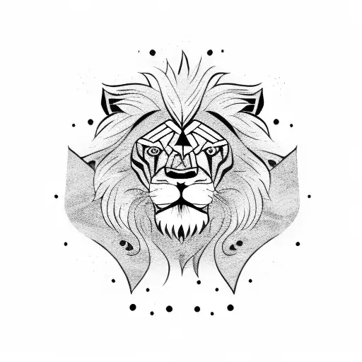 Lion Samurai Face Wielding A Katana