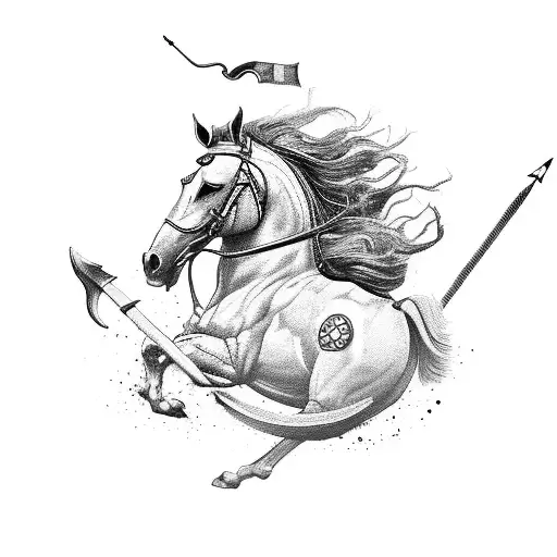 A Fierce Rajput Warrior Riding A Majestic Horse Into Battle