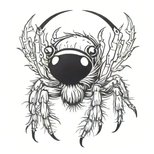 A Jumping Spider Wearing Headphones Listening To Music