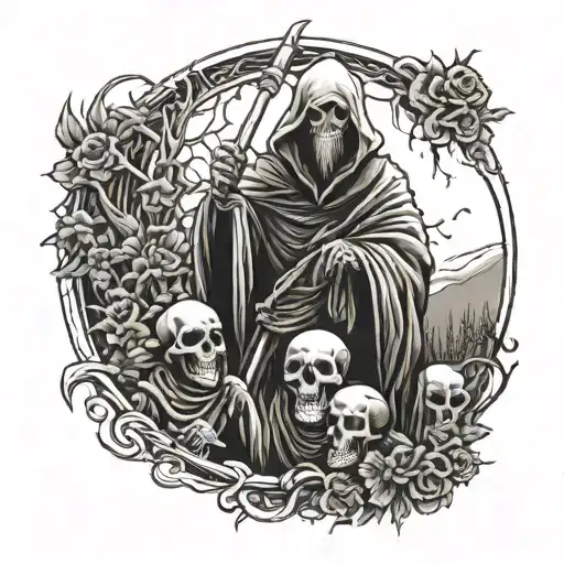 Grim Reaper With Family