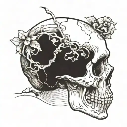 Side Profile Of A Skull Being Held In A Hand