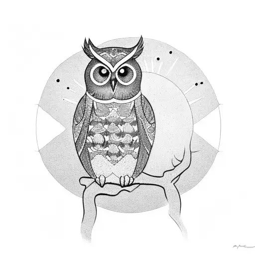 Owl With A Sun