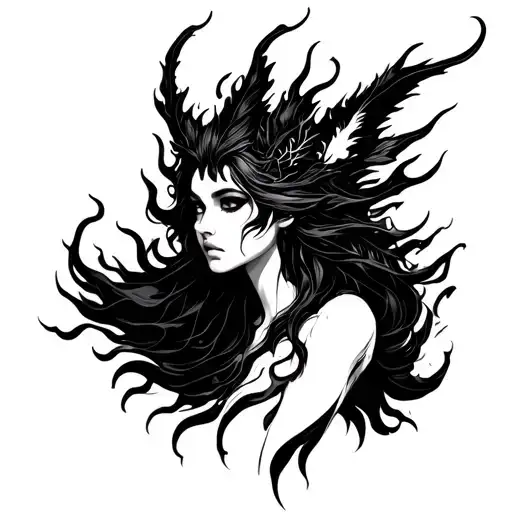 Female Fire Sprite Creature Inspired