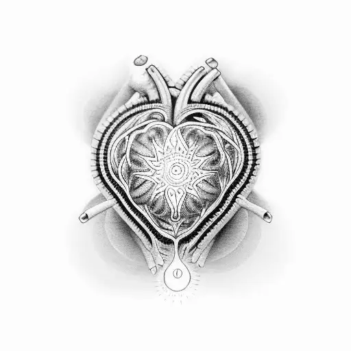 Anatomical Heart With Hindu Mandala