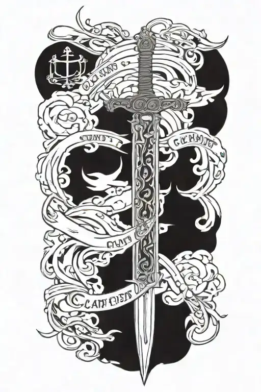 Words Carpe Omnia With Sword