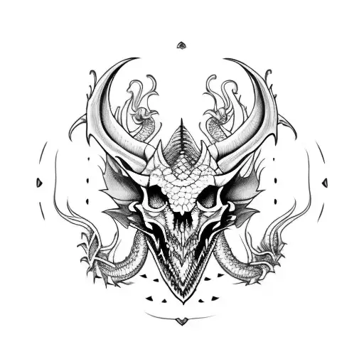 Mandal With Dragon Skull