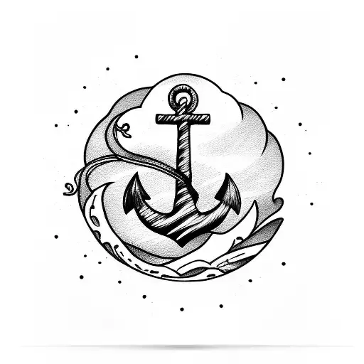 Ocean Waves With An Anchor And The Name Mom Incorporated