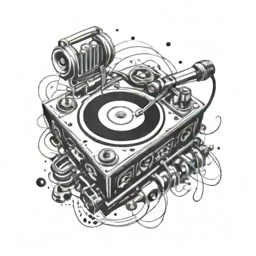 A Galaxy Filled With Hip Hop Elements Like Turntables And Microphones