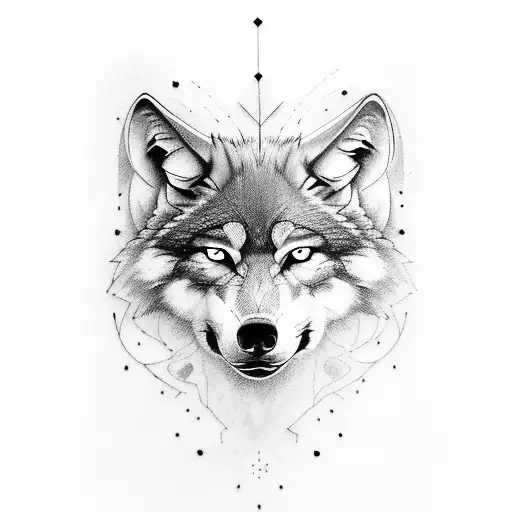 Wolf With Half Of It's Head A Skull