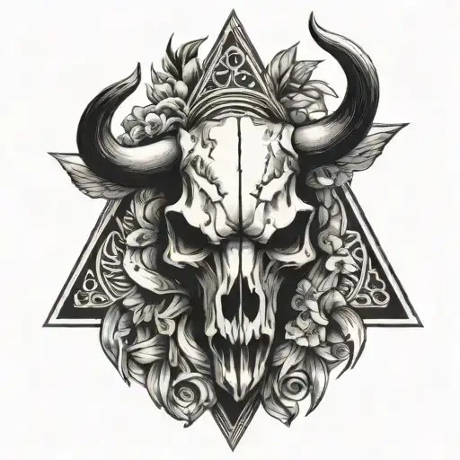 Bull Skull In Triangle