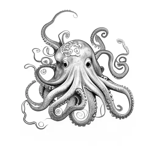 Sea Mine And Octopus