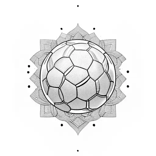A Blackwork Tattoo Of A Soccer Ball Intertwined With Ecuadorian Flora And Fauna