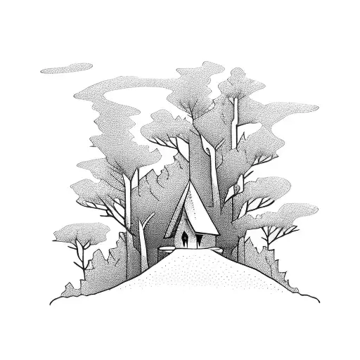 A Solitary Figure Walking Along A Mountain Ridge