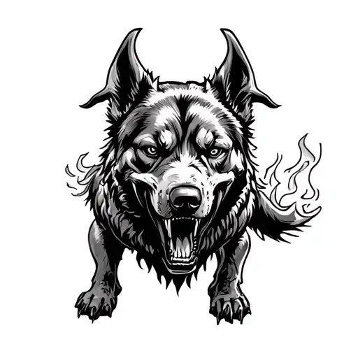 Call Of Duty Zombies Hell Hound With Fire With Minimal Detail