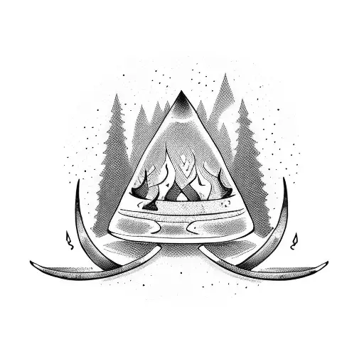 Camp Fire With Fingers Crossed