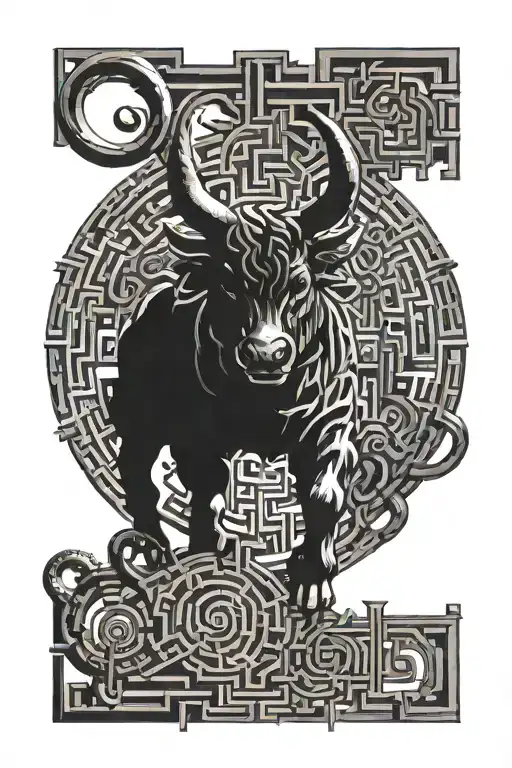 An Intricate Design Of The Labyrinth Of Minotaur Symbolizing Overcoming Obstacles