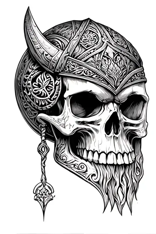 Skull Based On A Viking Theme Sleeve