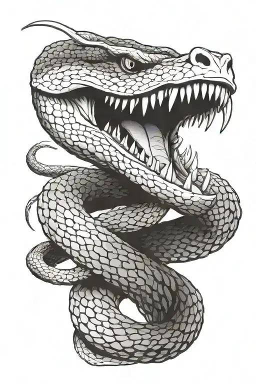 Snake Wrapped Loosely With Mouth Open