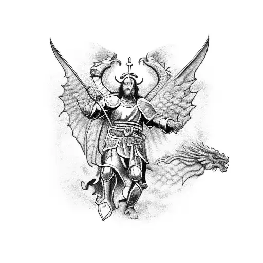Saint Michael Slaying The Dragon