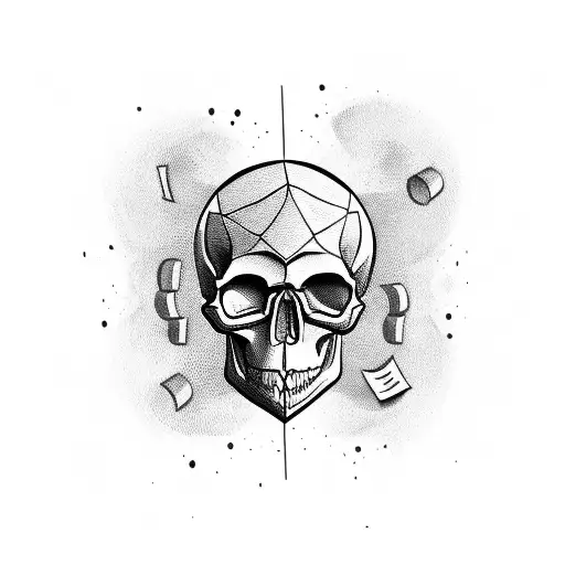 Skull With Money And Time