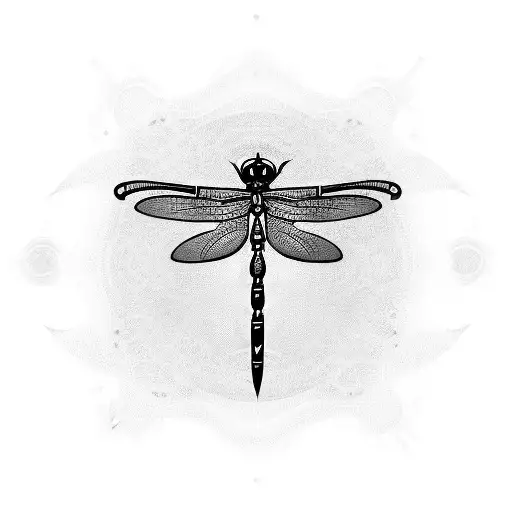 Combining The Eye Of Horus With A Dragonfly In A Blackwork Style