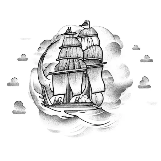 Pirate Ship In Storm