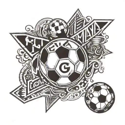 A Soccer Ball With The Name 'Guzman' Incorporated Into The Design