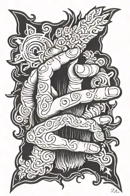 Jesus Hand Tattoo With The Name Daniela On The Pinky Side And The Year 2007 On The Thumb Side