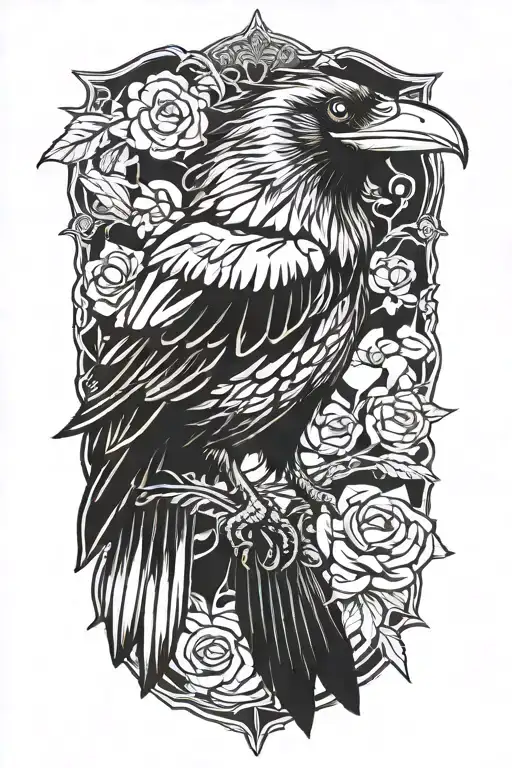 Mean Crow In A Neo Traditional Style