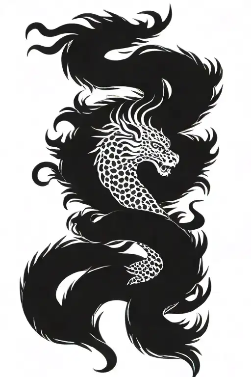 Japanese Dragon With Cheetah Dot Patterns